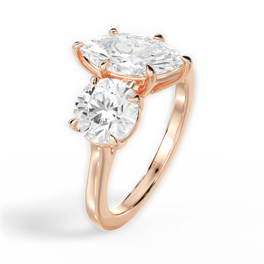 Lana Marquise Cut Lab Grown Diamond 18Kt Rose Gold Engagement Ring - View 2