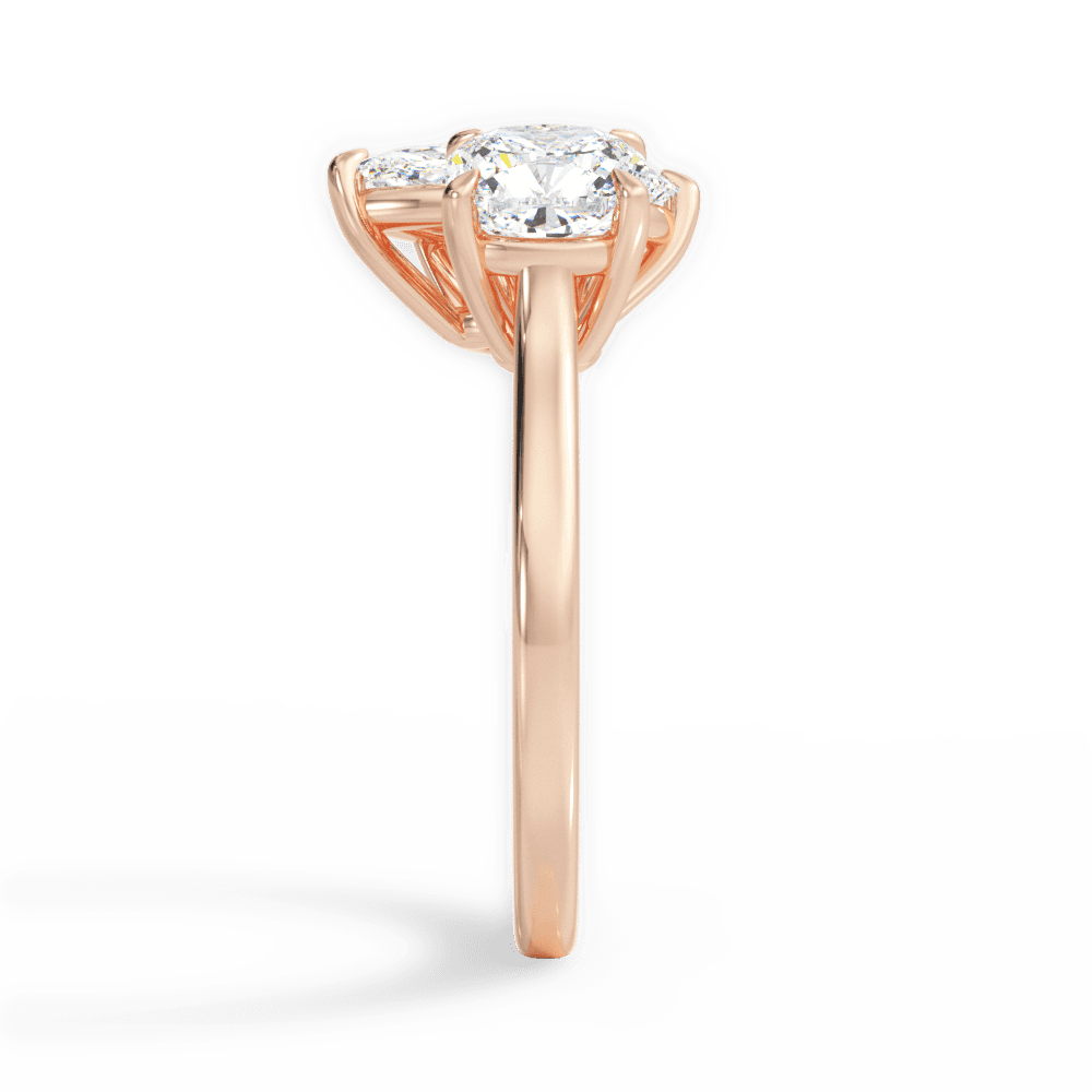 Lila Marquise Cut Lab Grown Diamond 18Kt Rose Gold Engagement Ring - View 3