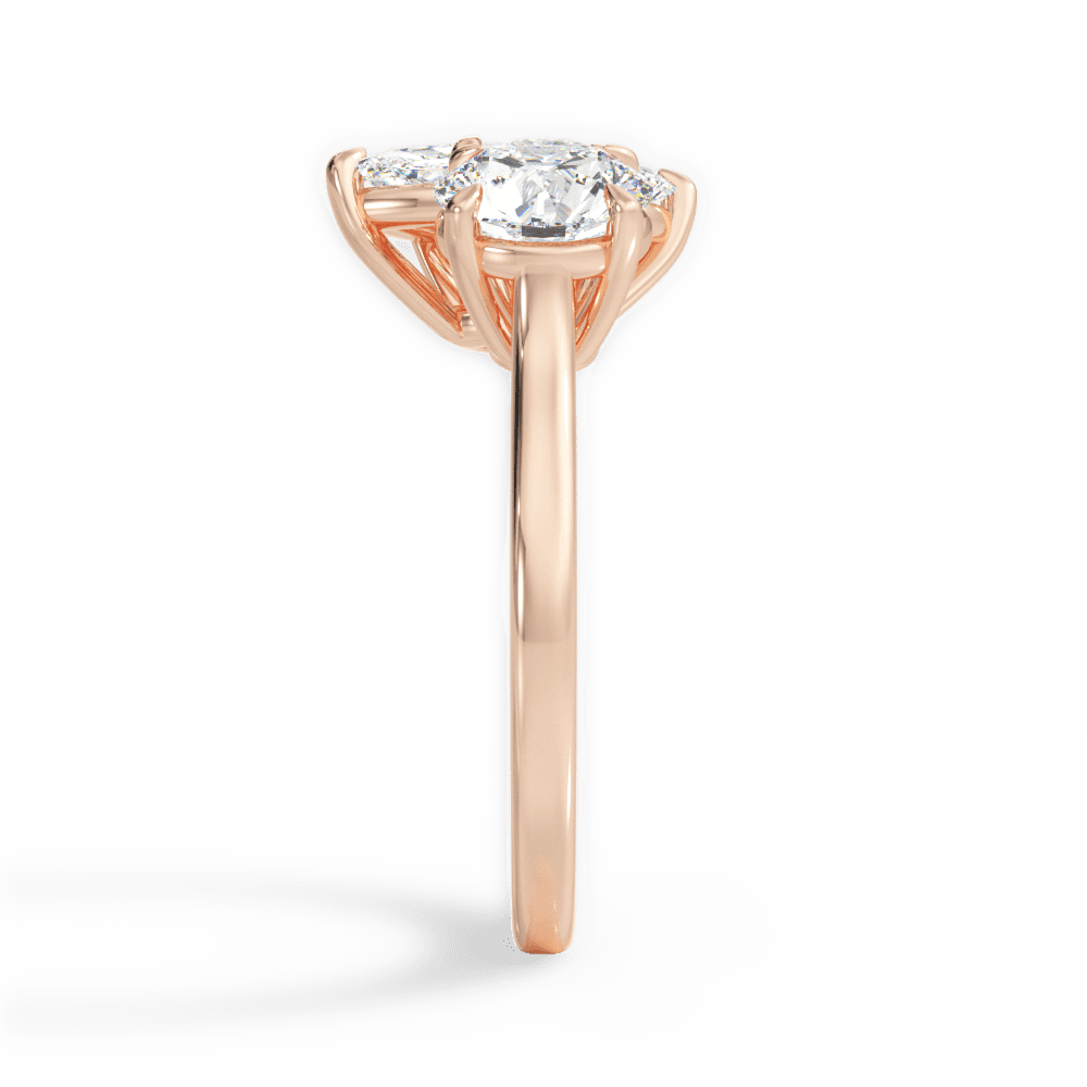Lana Marquise Cut Lab Grown Diamond 18Kt Rose Gold Engagement Ring - View 3