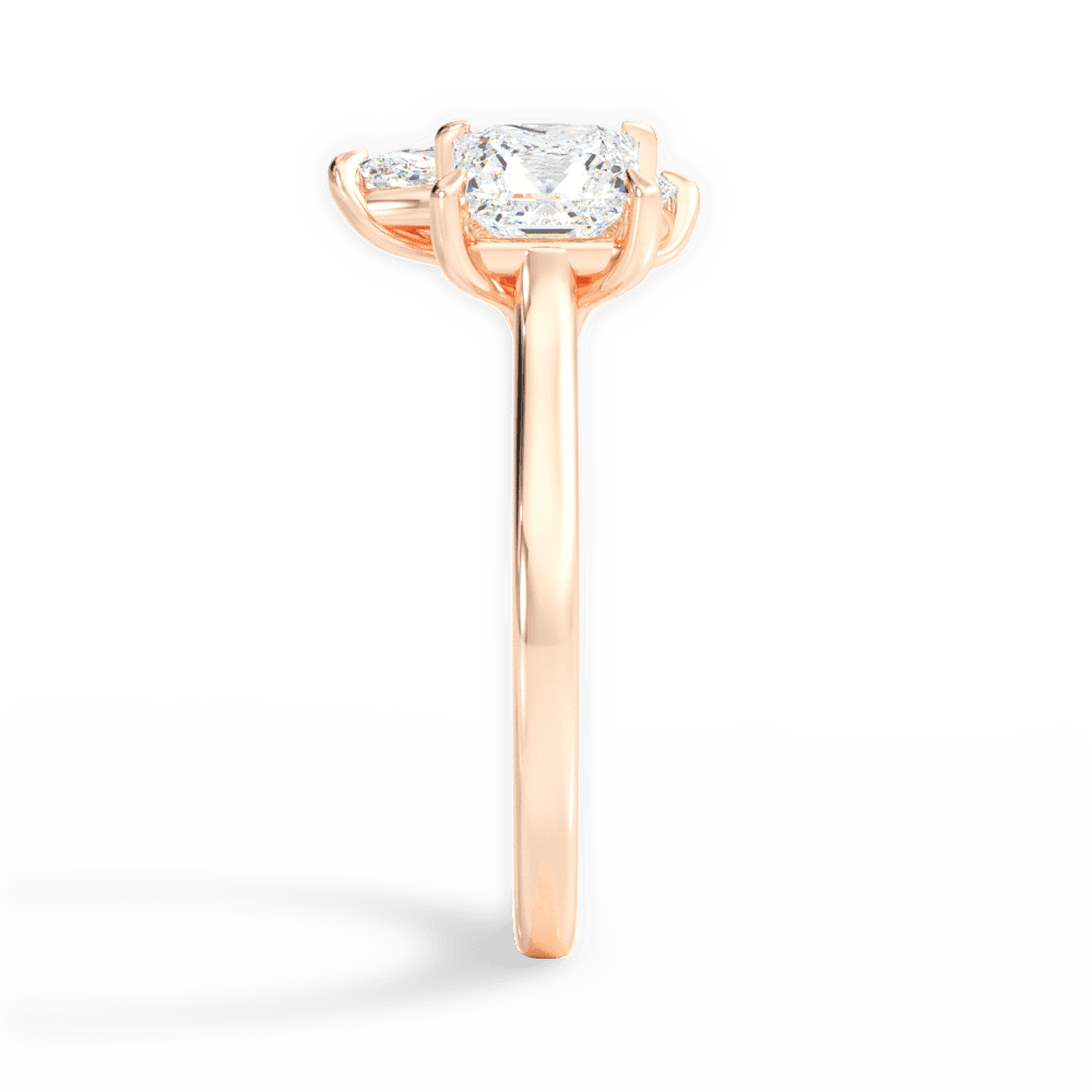 Lorraine Marquise Cut Lab Grown Diamond 18Kt Rose Gold Engagement Ring - View 2