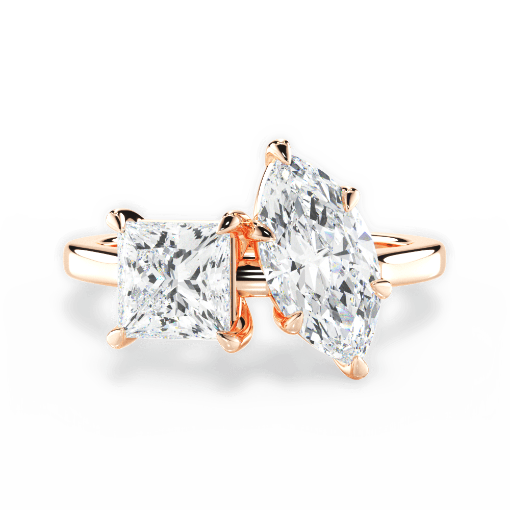 Lorraine Marquise Cut Lab Grown Diamond 18Kt Rose Gold Engagement Ring