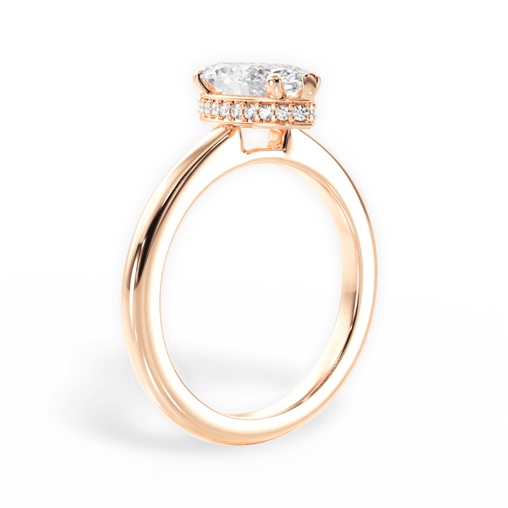 Brianna Marquise Cut Lab Grown Diamond 18Kt Rose Gold Engagement Ring - View 2