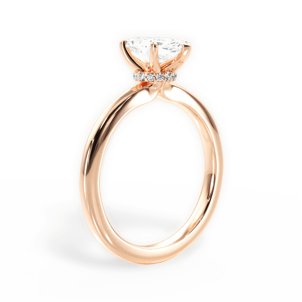 Cara Marquise Cut Lab Grown Diamond 18Kt Rose Gold Engagement Ring - View 3