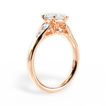 Cecilia Marquise Cut Lab Grown Diamond 18Kt Rose Gold Engagement Ring - View 3