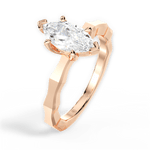 Aaliyah Marquise Cut Lab Grown Diamond 18Kt Rose Gold Engagement Ring - View 4