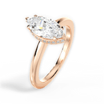 Brianna Marquise Cut Lab Grown Diamond 18Kt Rose Gold Engagement Ring - View 3
