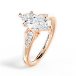 Cecilia Marquise Cut Lab Grown Diamond 18Kt Rose Gold Engagement Ring - View 4