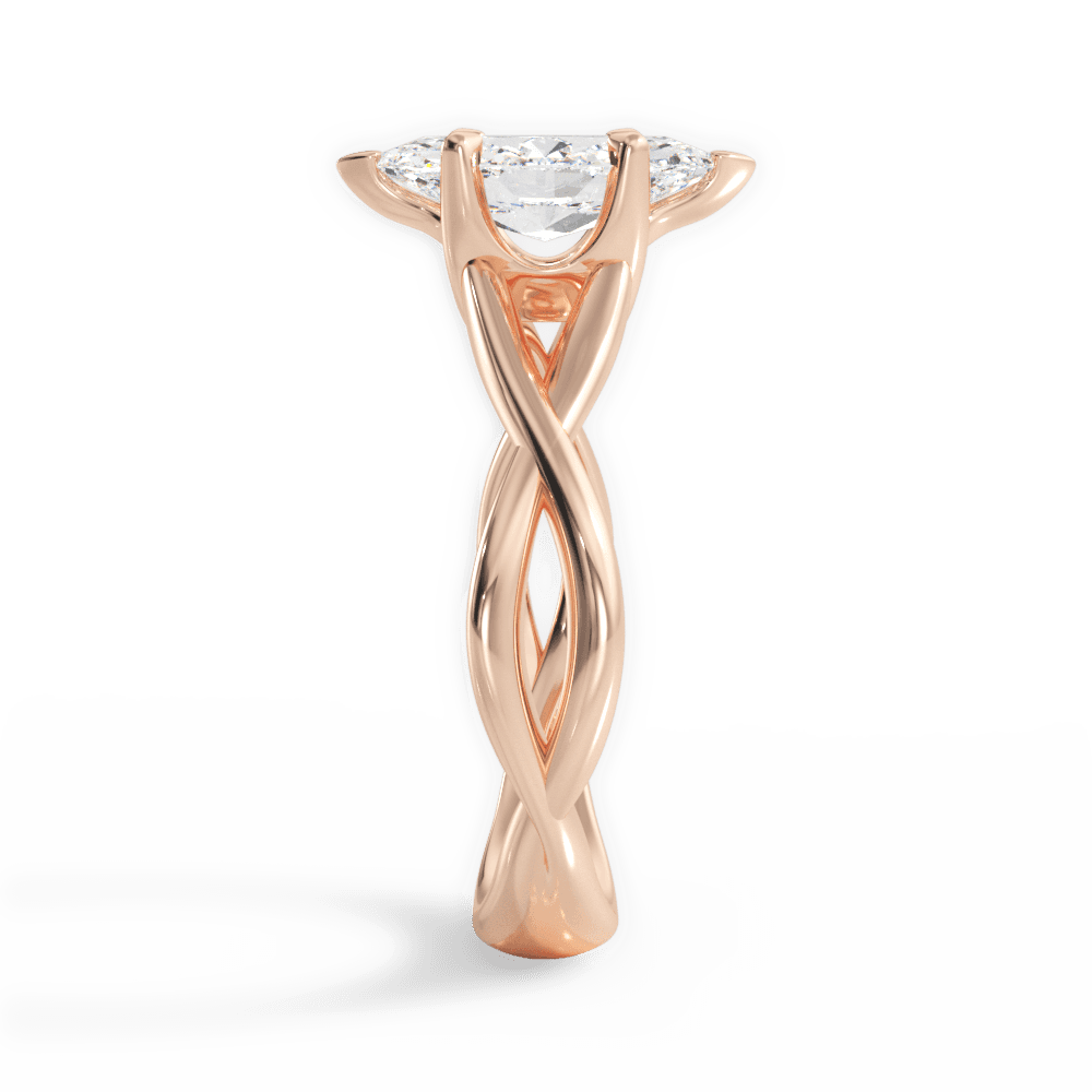 Aubrey Marquise Cut Lab Grown Diamond 18Kt Rose Gold Engagement Ring - View 3