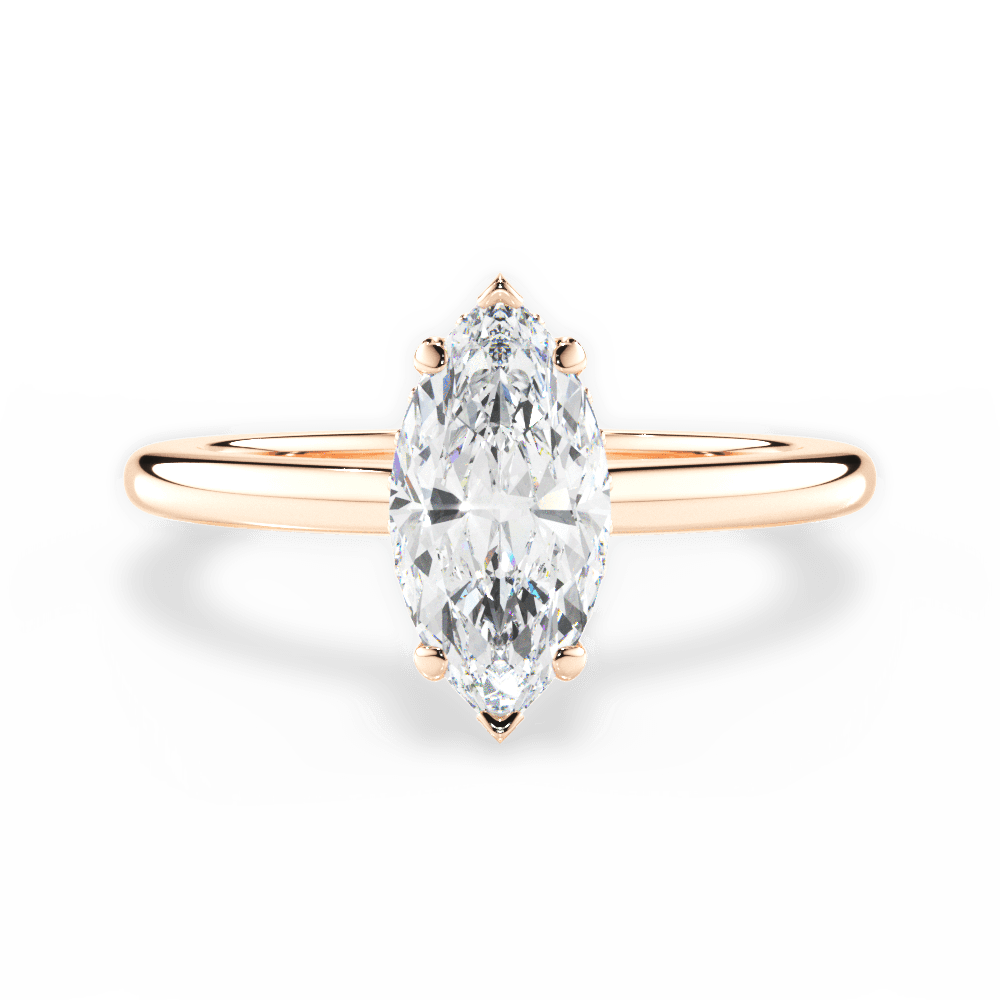 Brianna Marquise Cut Lab Grown Diamond 18Kt Rose Gold Engagement Ring