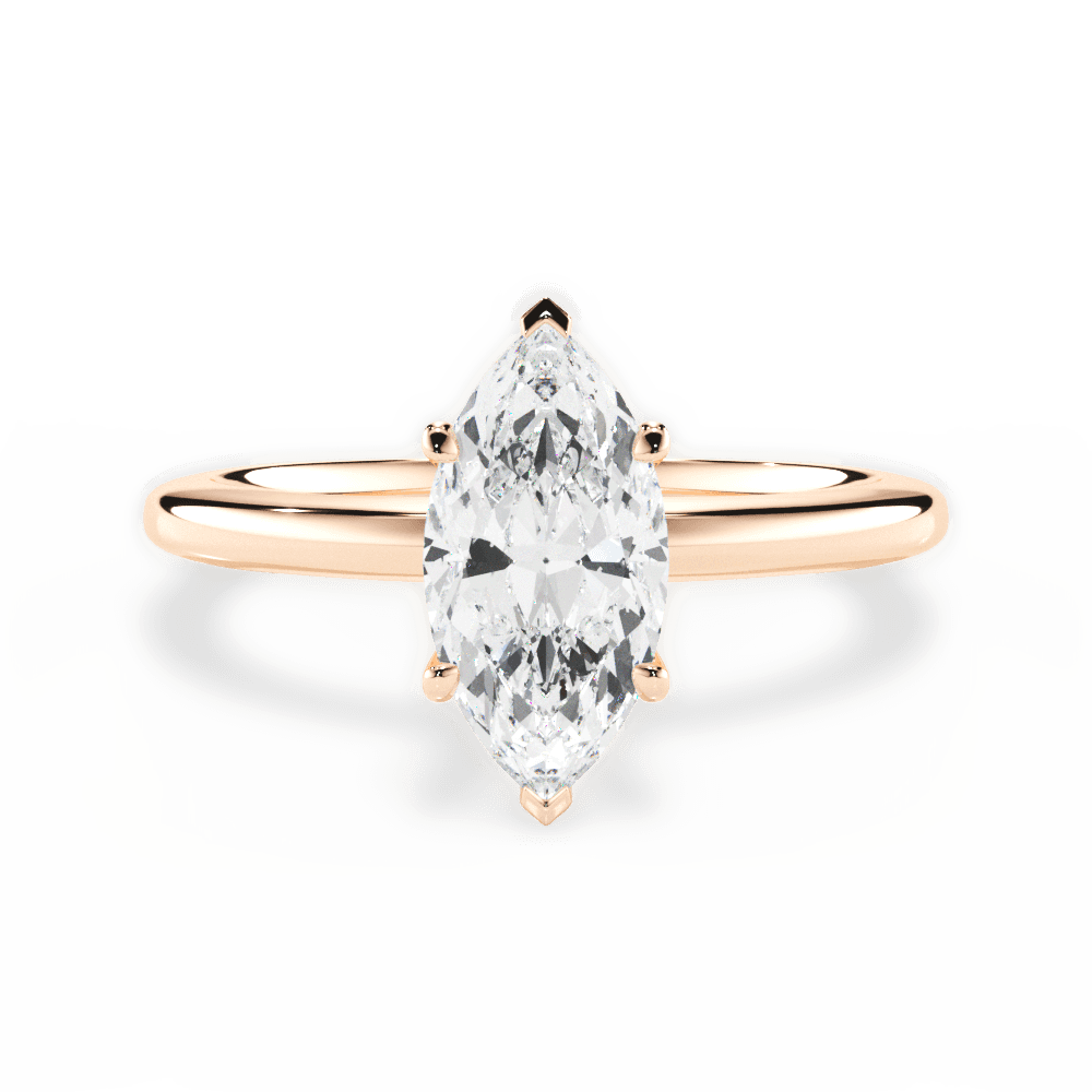 Cara Marquise Cut Lab Grown Diamond 18Kt Rose Gold Engagement Ring