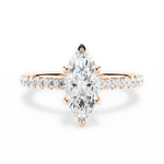 Elsie Marquise Cut Lab Grown Diamond 18Kt Rose Gold Engagement Ring