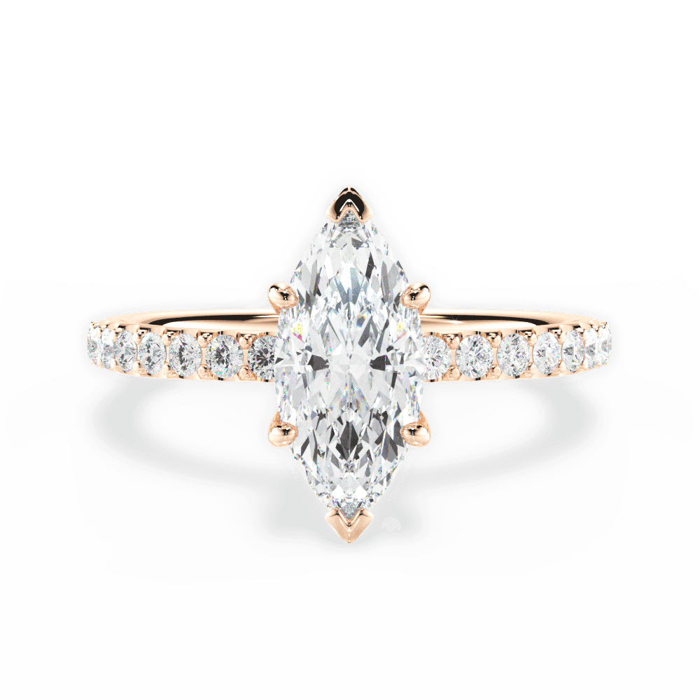 Elsie Marquise Cut Lab Grown Diamond 18Kt Rose Gold Engagement Ring