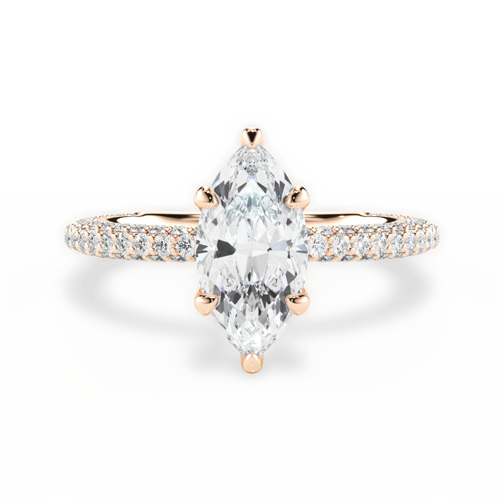 Kristen Marquise Cut Lab Grown Diamond 18Kt Rose Gold Engagement Ring