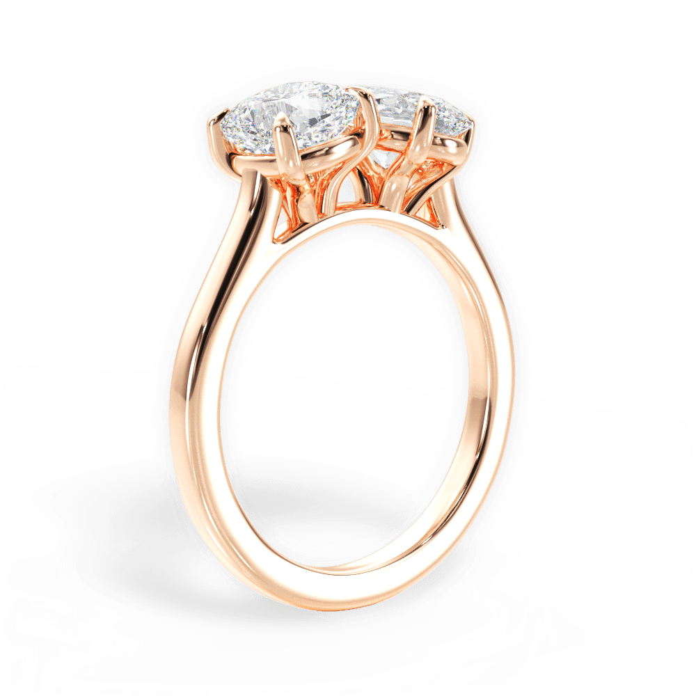 Lila Oval Cut Lab Grown Diamond 18Kt Rose Gold Engagement Ring - View 3