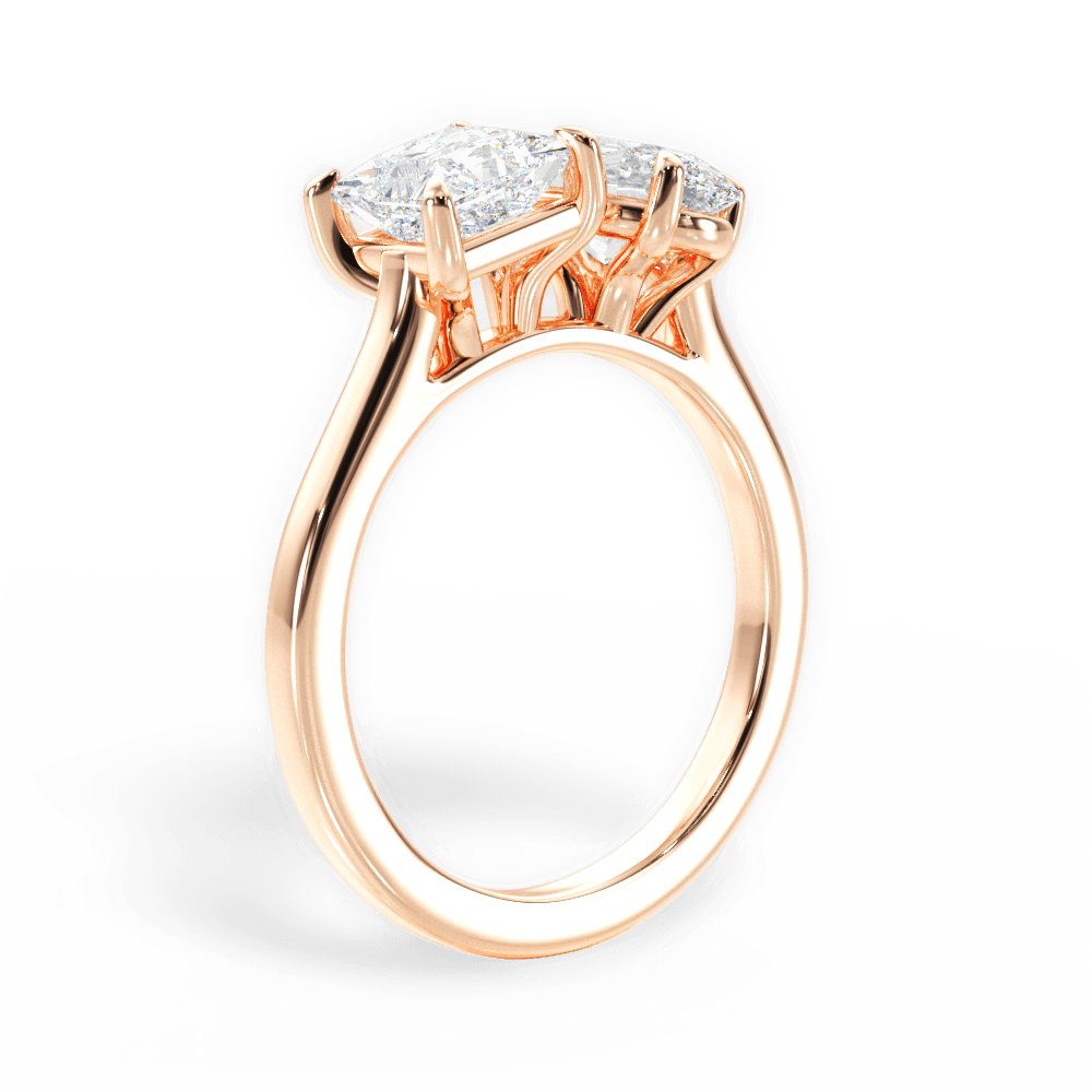 Lorraine Oval Cut Lab Grown Diamond 18Kt Rose Gold Engagement Ring - View 2