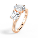 Leticia Oval Cut Lab Grown Diamond 18Kt Rose Gold Engagement Ring - View 3