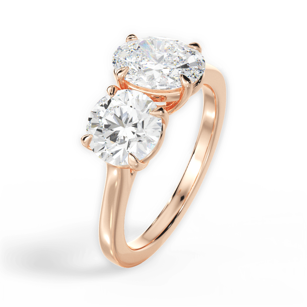 Lana Oval Cut Lab Grown Diamond 18Kt Rose Gold Engagement Ring - View 4