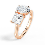 Lorraine Oval Cut Lab Grown Diamond 18Kt Rose Gold Engagement Ring - View 4