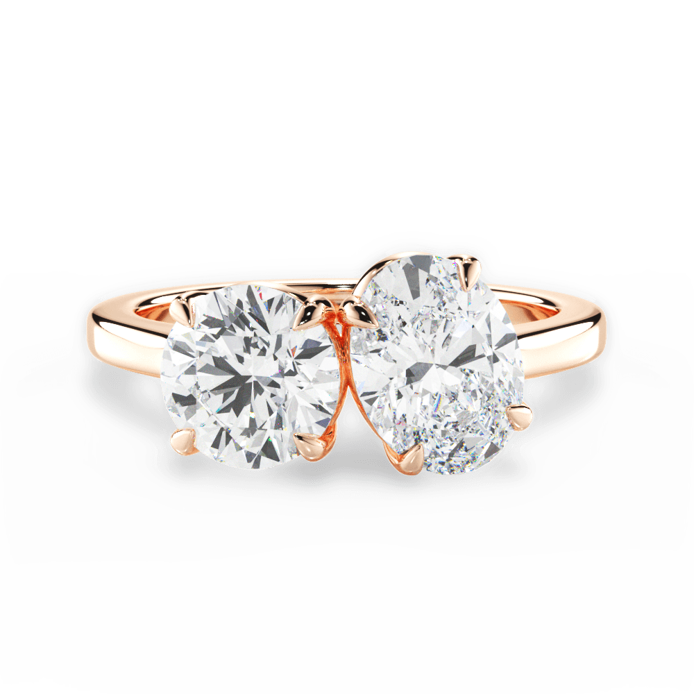 Lana Oval Cut Lab Grown Diamond 18Kt Rose Gold Engagement Ring