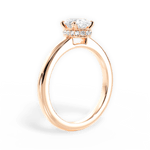 Brianna Oval Cut Lab Grown Diamond 18Kt Rose Gold Engagement Ring - View 3