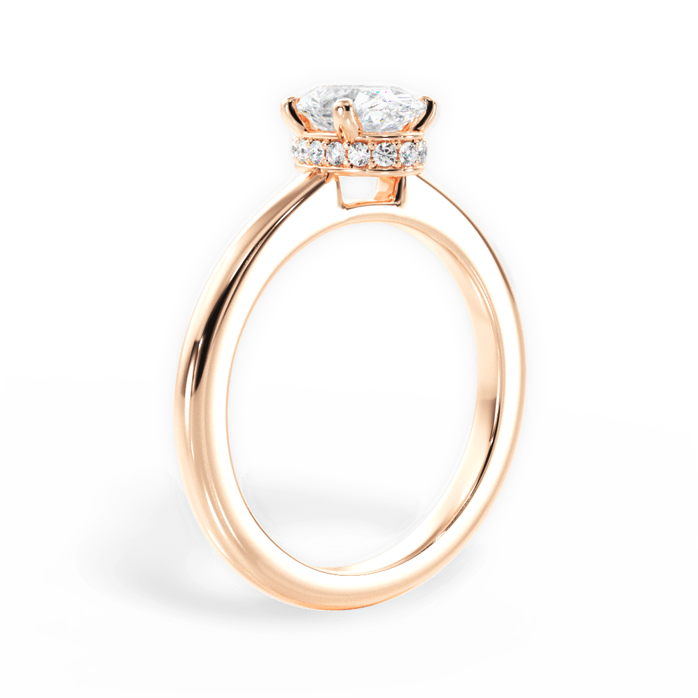 Brianna Oval Cut Lab Grown Diamond 18Kt Rose Gold Engagement Ring - View 3