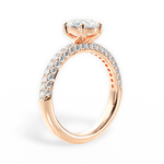 Kylie Oval Cut Lab Grown Diamond 18Kt Rose Gold Engagement Ring - View 3