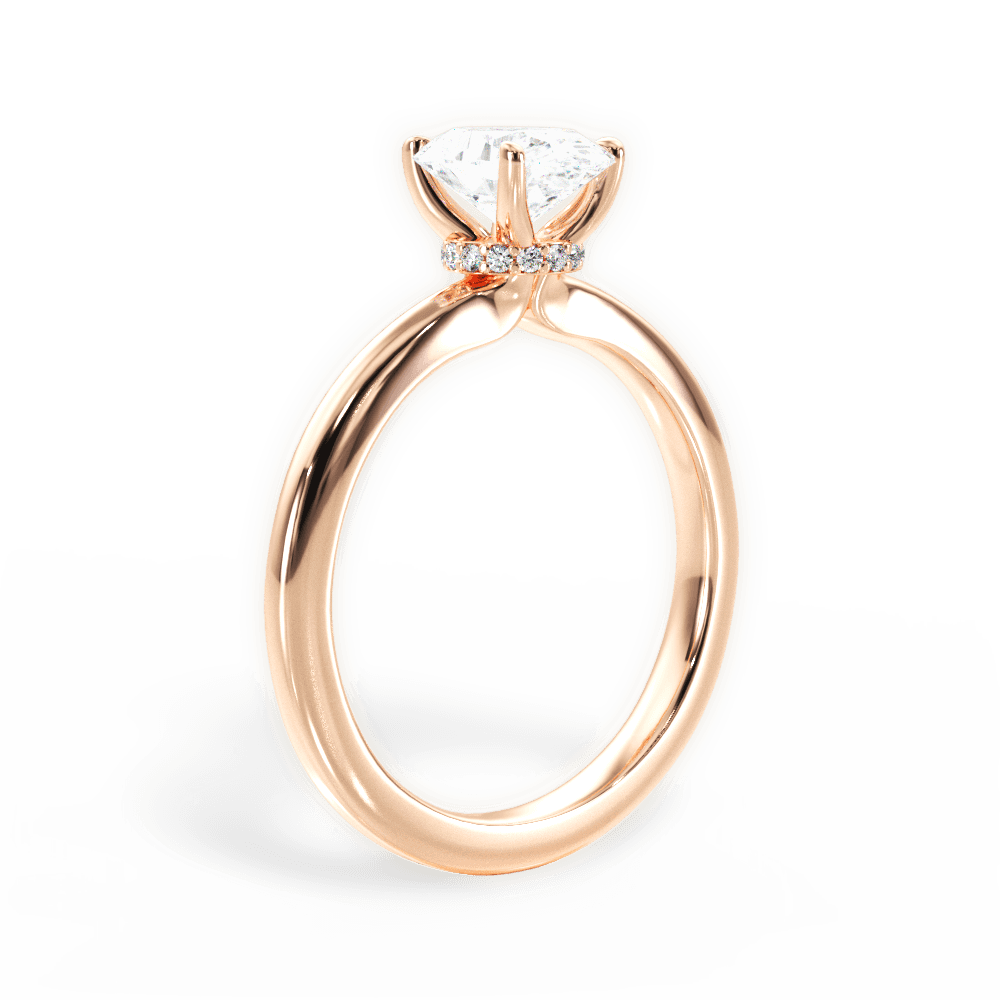 Cara Oval Cut Lab Grown Diamond 18Kt Rose Gold Engagement Ring - View 4