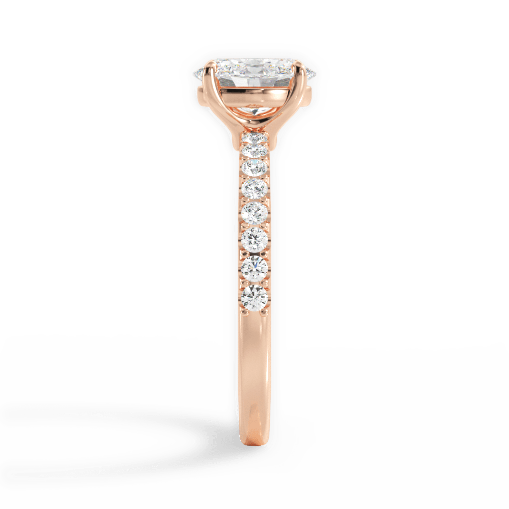 Elsie Oval Cut Lab Grown Diamond 18Kt Rose Gold Engagement Ring - View 2