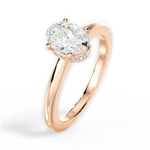 Brianna Oval Cut Lab Grown Diamond 18Kt Rose Gold Engagement Ring - View 4