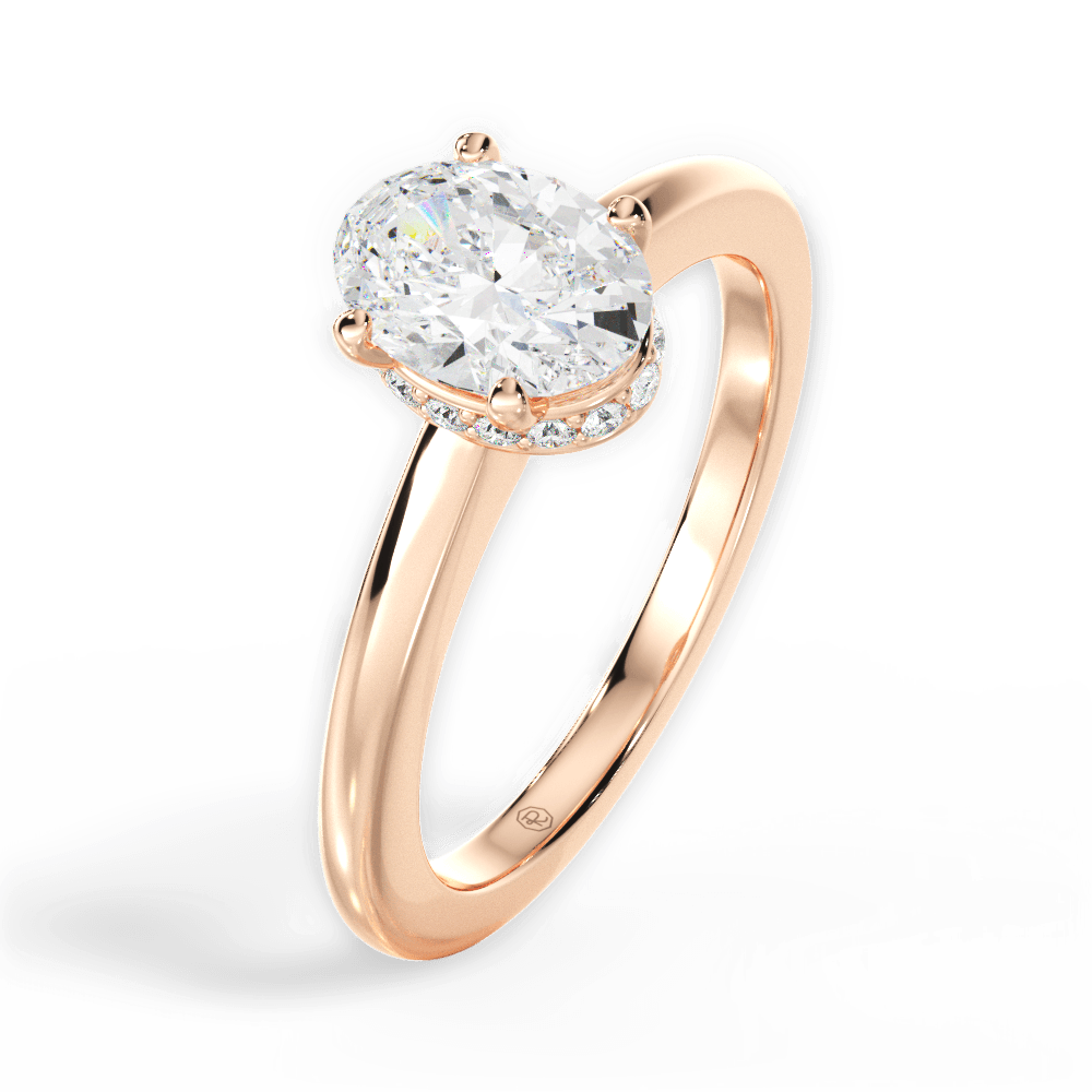 Brianna Oval Cut Lab Grown Diamond 18Kt Rose Gold Engagement Ring - View 4