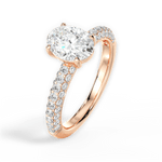 Kylie Oval Cut Lab Grown Diamond 18Kt Rose Gold Engagement Ring - View 4