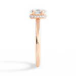 Brianna Oval Cut Lab Grown Diamond 18Kt Rose Gold Engagement Ring - View 2