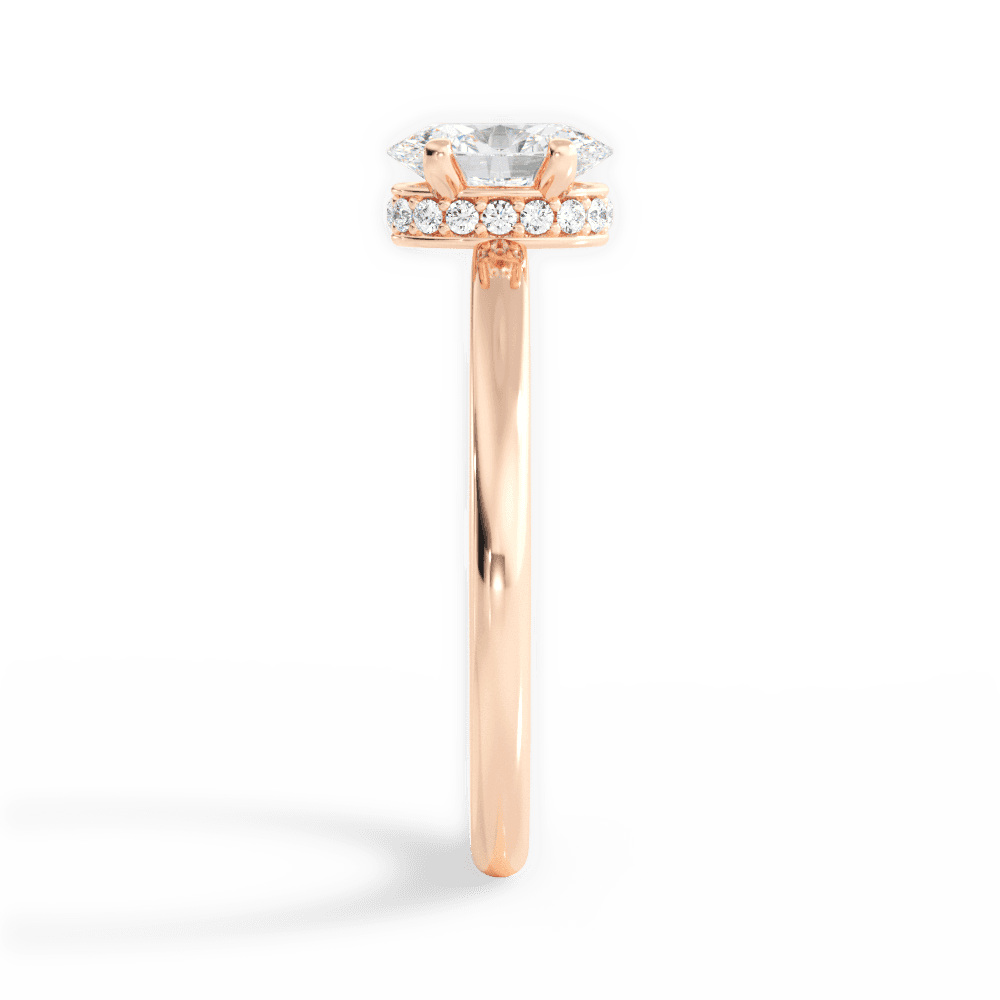 Brianna Oval Cut Lab Grown Diamond 18Kt Rose Gold Engagement Ring - View 2