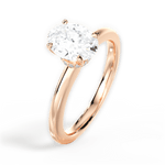Cara Oval Cut Lab Grown Diamond 18Kt Rose Gold Engagement Ring - View 2