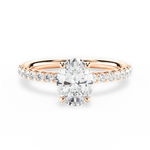 Elsie Oval Cut Lab Grown Diamond 18Kt Rose Gold Engagement Ring