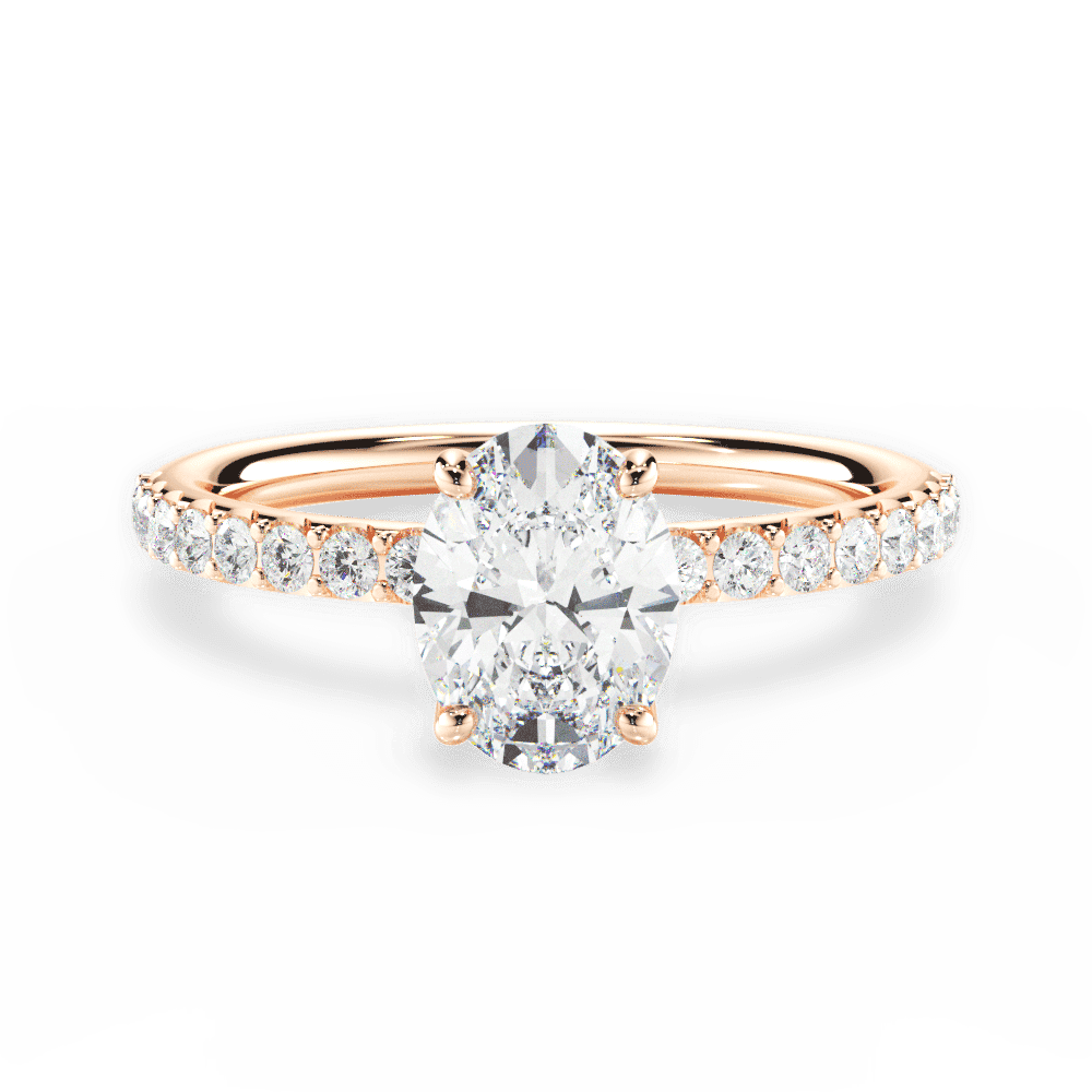 Elsie Oval Cut Lab Grown Diamond 18Kt Rose Gold Engagement Ring