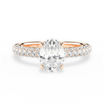 Kylie Oval Cut Lab Grown Diamond 18Kt Rose Gold Engagement Ring
