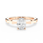 Aaliyah Oval Cut Lab Grown Diamond 18Kt Rose Gold Engagement Ring