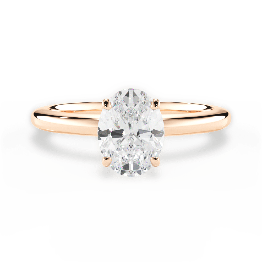 Cara Oval Cut Lab Grown Diamond 18Kt Rose Gold Engagement Ring