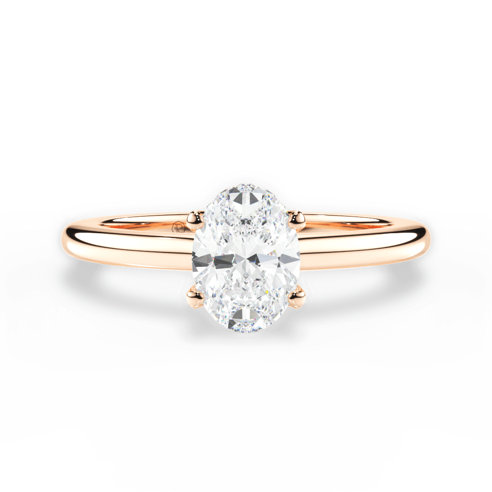 Brianna Oval Cut Lab Grown Diamond 18Kt Rose Gold Engagement Ring