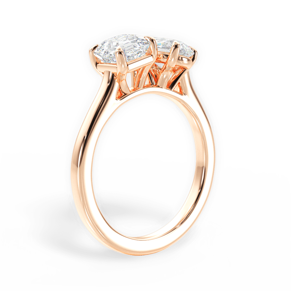 Leticia Pear Cut Lab Grown Diamond 18Kt Rose Gold Engagement Ring - View 3