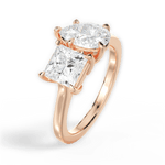 Lorraine Pear Cut Lab Grown Diamond 18Kt Rose Gold Engagement Ring - View 4