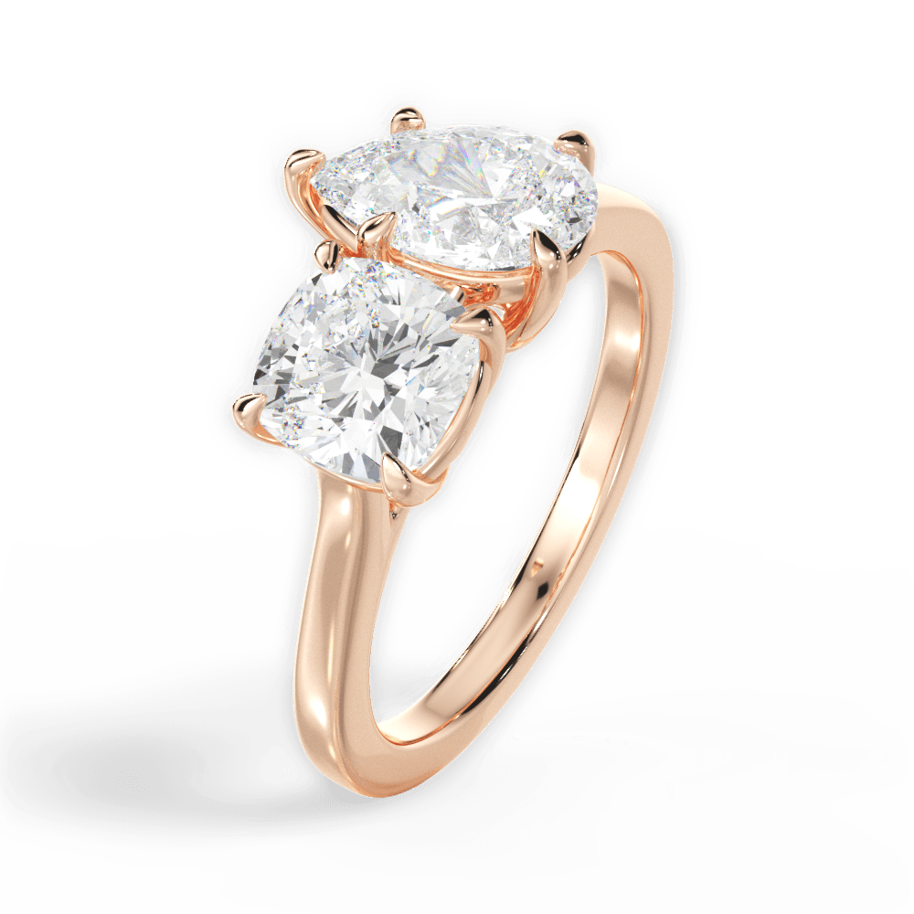 Ellen Pear Cut Lab Grown Diamond 18Kt Rose Gold Engagement Ring - View 3