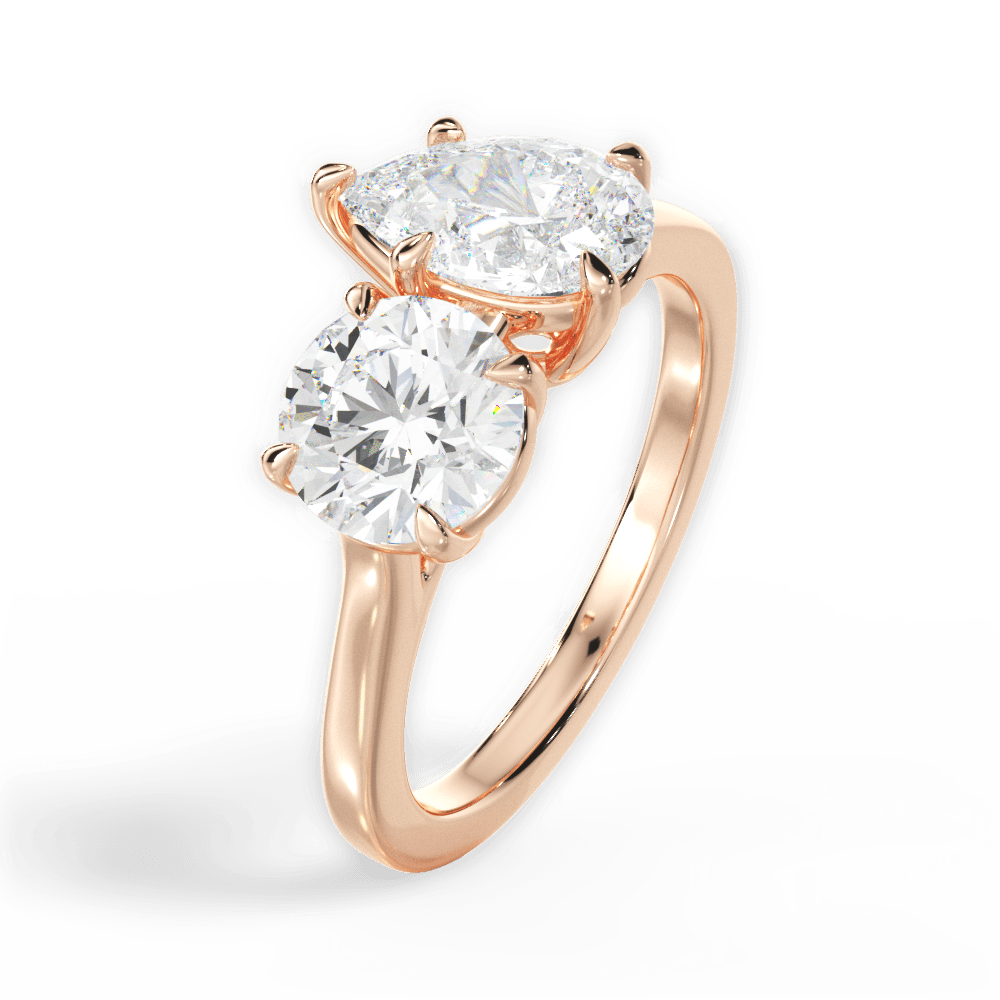 Lana Pear Cut Lab Grown Diamond 18Kt Rose Gold Engagement Ring - View 2