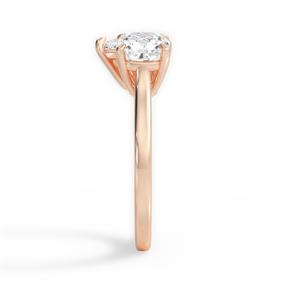 Ellen Pear Cut Lab Grown Diamond 18Kt Rose Gold Engagement Ring - View 2
