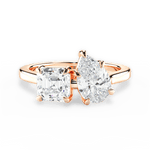 Leticia Pear Cut Lab Grown Diamond 18Kt Rose Gold Engagement Ring