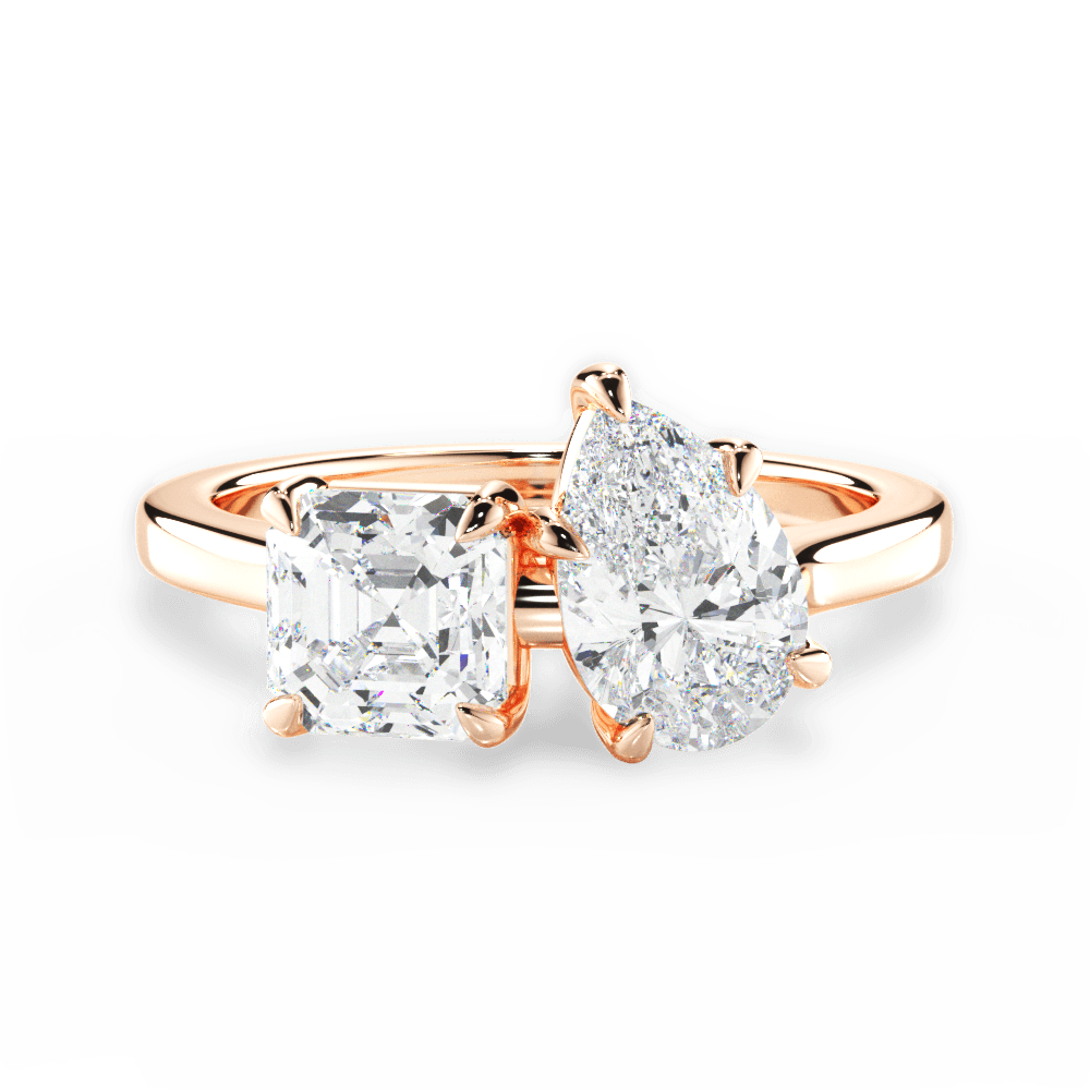 Leticia Pear Cut Lab Grown Diamond 18Kt Rose Gold Engagement Ring