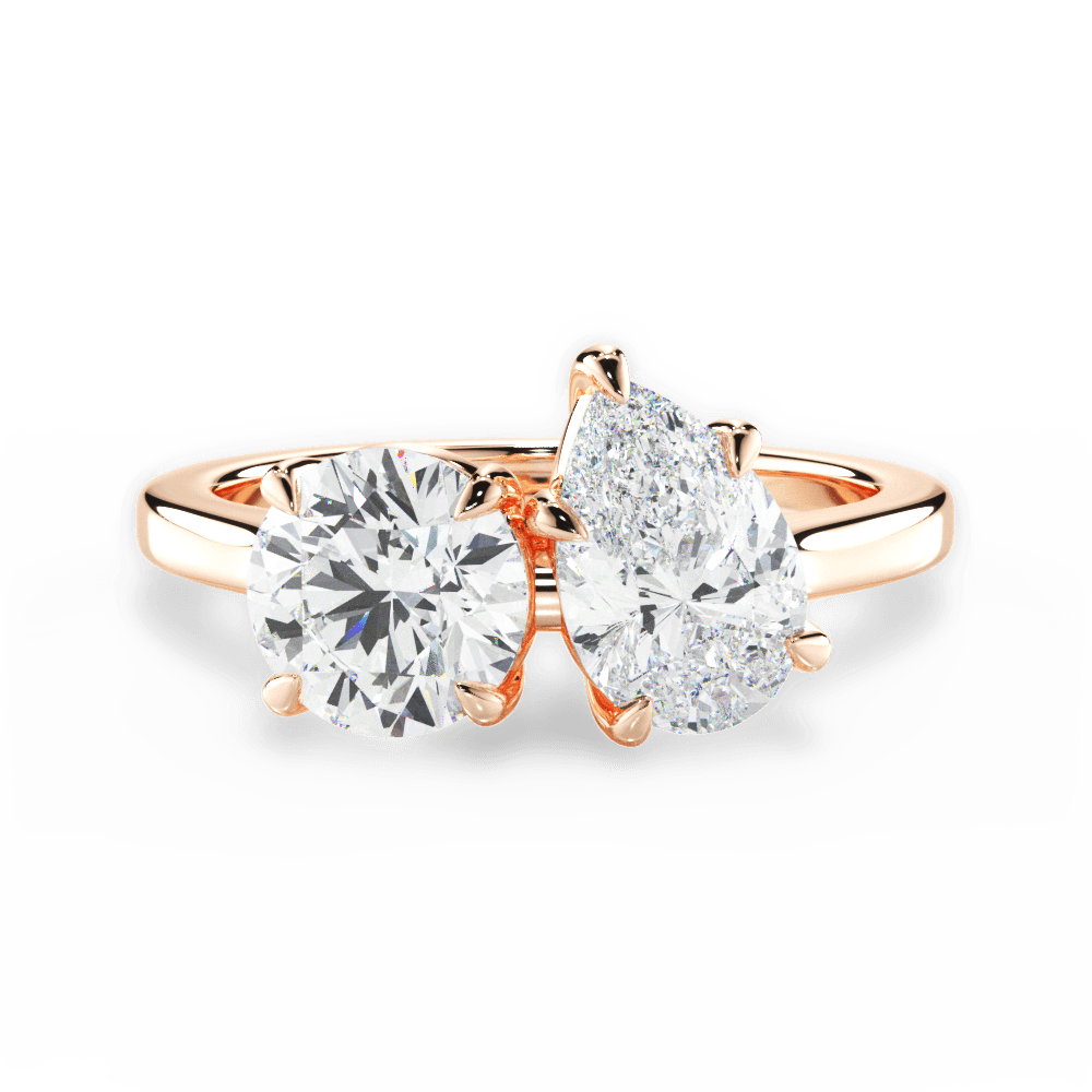 Lana Pear Cut Lab Grown Diamond 18Kt Rose Gold Engagement Ring