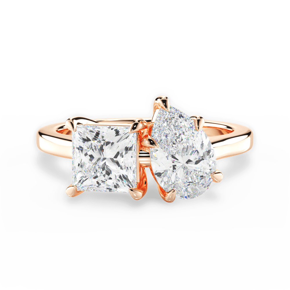 Lorraine Pear Cut Lab Grown Diamond 18Kt Rose Gold Engagement Ring