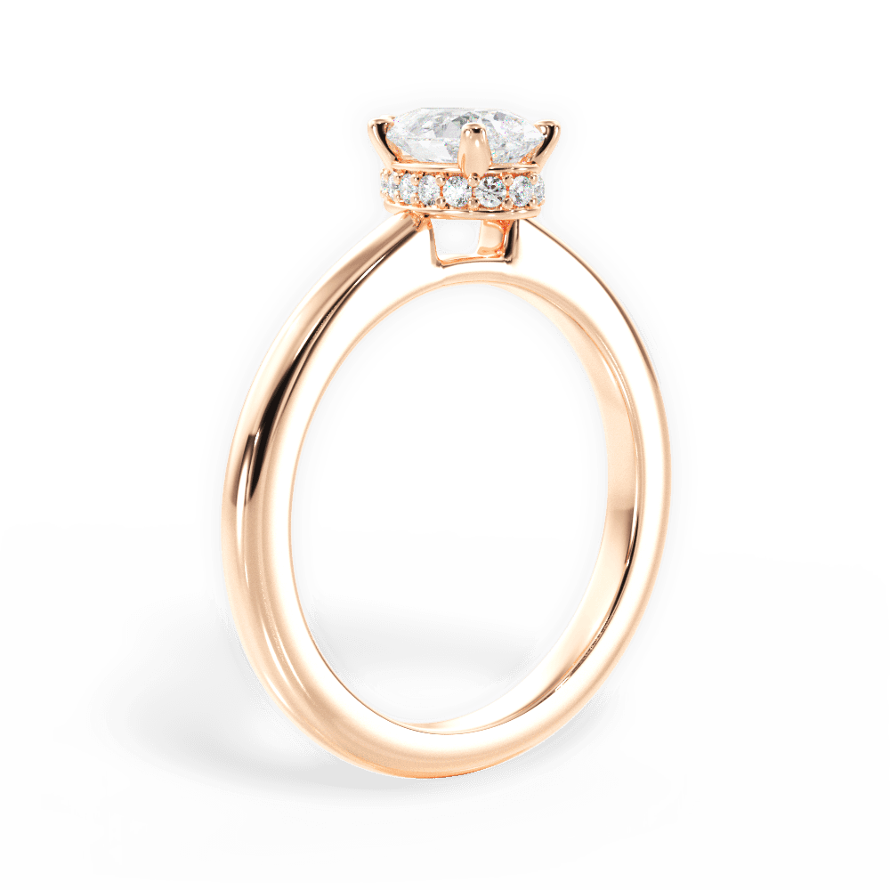 Brianna Pear Cut Lab Grown Diamond 18Kt Rose Gold Engagement Ring - View 3